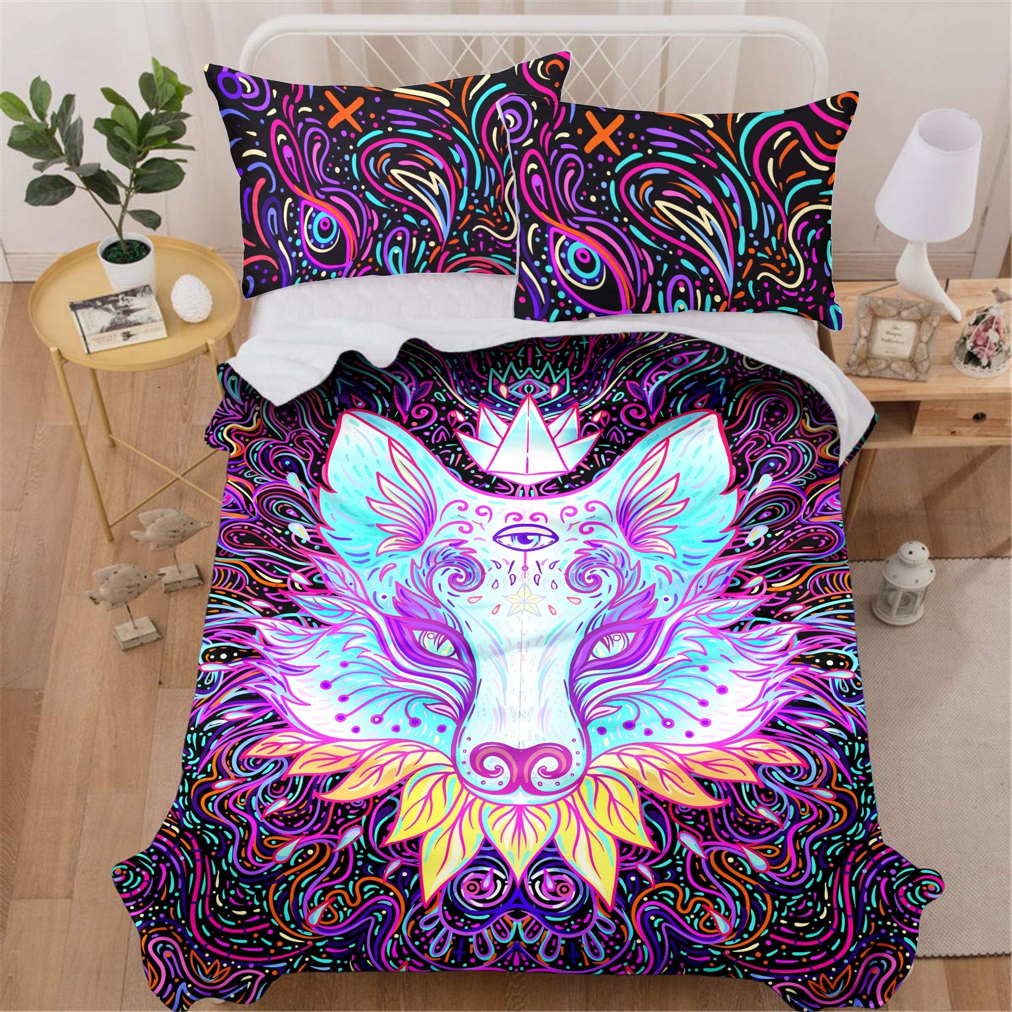 Trippy Wolf Bedding Set