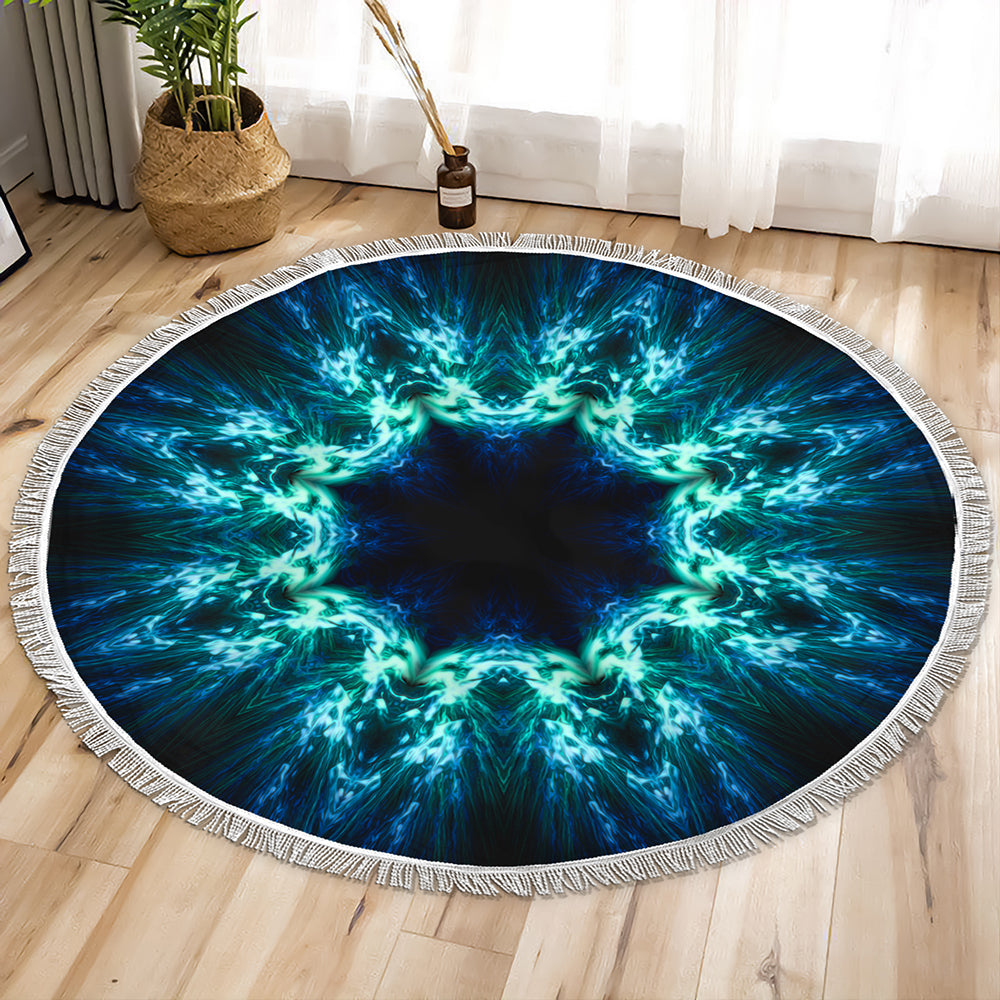 Blue Void Circle Tapestry