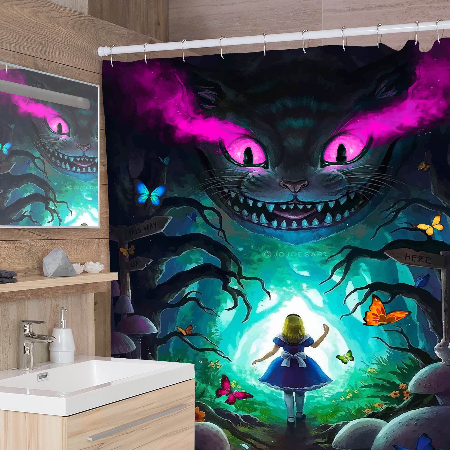 Alice Butterflies Shower Curtain